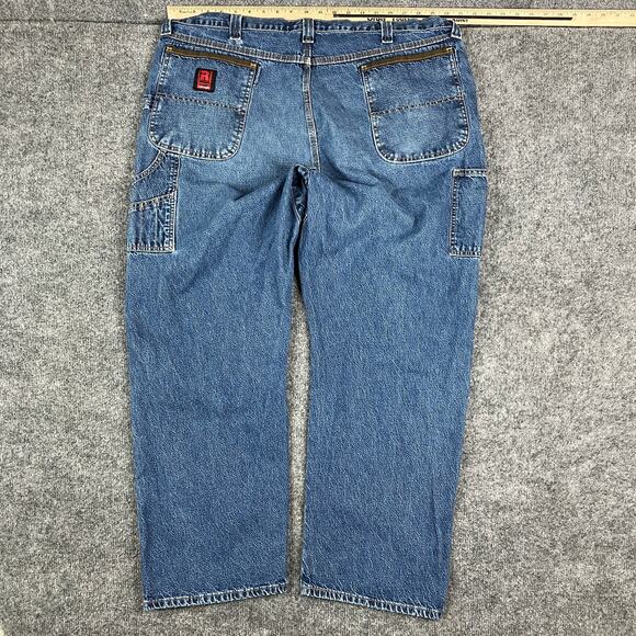 Red Kap Carpenter Jeans Mens Size 42x30 Blue Utility Workwear Relaxed Fit Denim - Picture 1 of 11